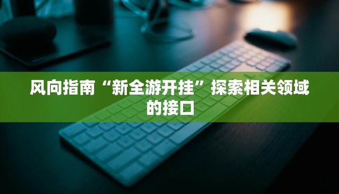风向指南“新全游开挂”探索相关领域的接口